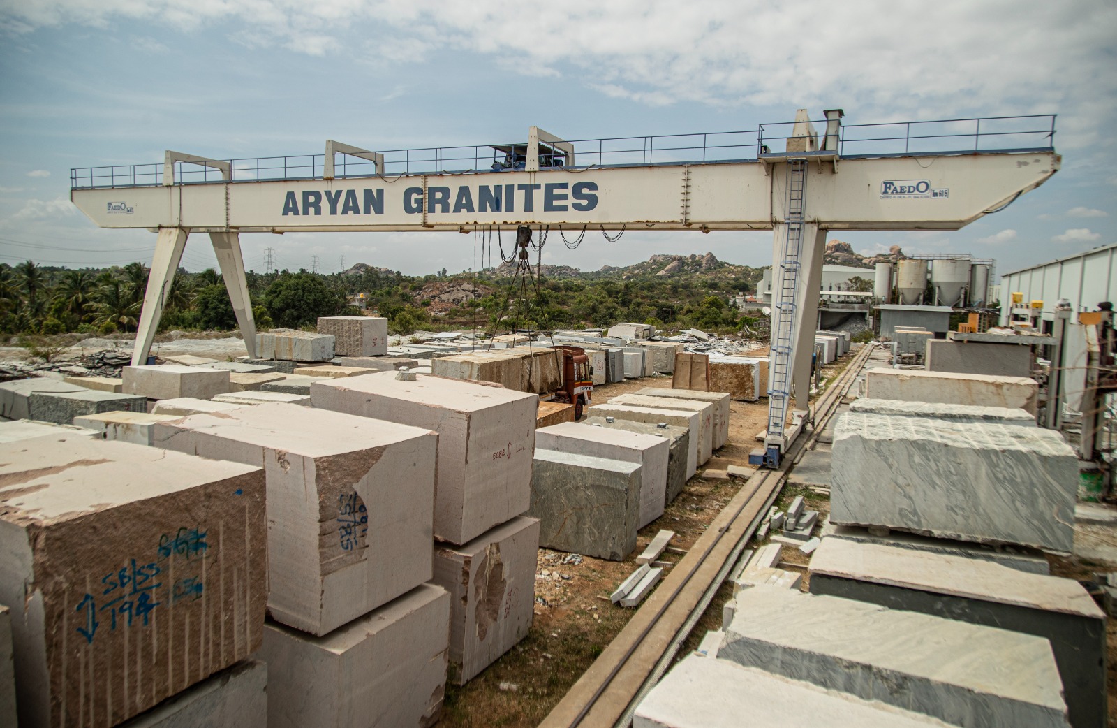 Slab processing equipment at the Shoolagiri factory